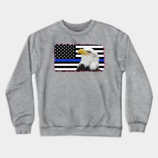 Support Police Flag & Eagle Crewneck Sweatshirt